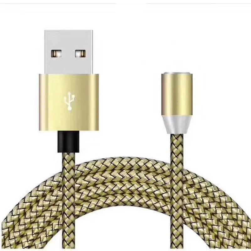 Magnetic three-in-one charging cable with interchangeable Android, Type C and Apple tips