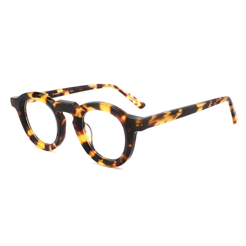 Hip-hop fashion glasses with plate frame, full rim box design, and sebum colour stitching in one of five colour options