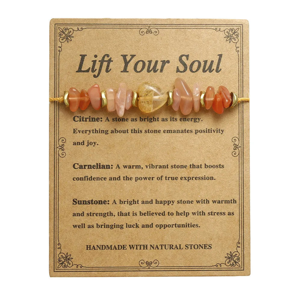 Handcrafted geometric stone bead bracelet for women showing eight style variations