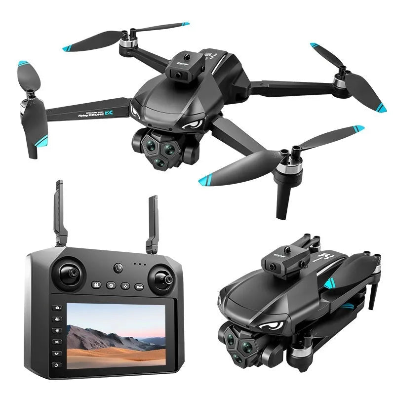 Brushless folding drone with 5G screen remote control, 4K camera, and colourful slide lights