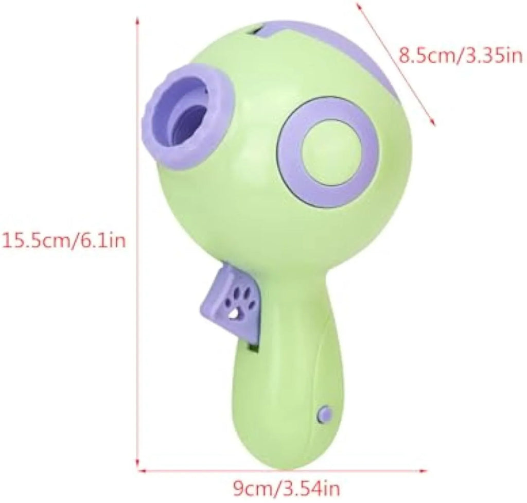 Green interactive dog treat dispenser toy with remote feeding function for training and slow feeding