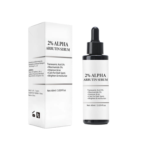 60ml bottle of Alpha-Arbutin Care Solution Facial serum for moisturising and softening skin