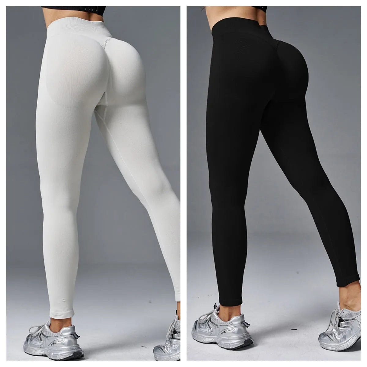 Peach hip tight mid waist yoga pants in cotton blend fabric for fitness and running