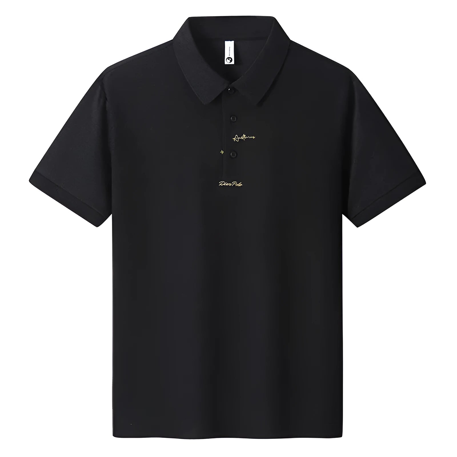 Men's casual cotton t-shirt in a loose fit with a printed letter pattern on the chest.