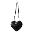 Women's heart-shaped PU crossbody bag in milky white with single shoulder strap and sandwich pocket