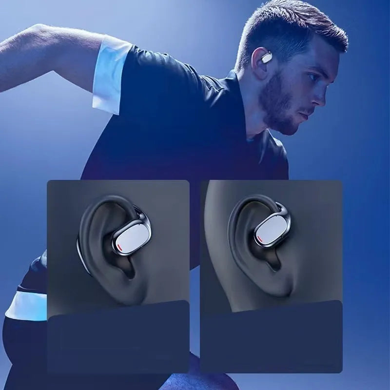 Black and white wireless earplug Bluetooth headphones with charging case