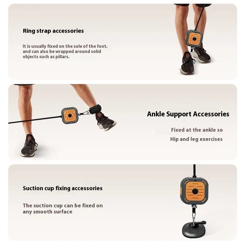 Adjustable power pump chest expander in navy blue and orange, showing compact ABS construction for home strength training.