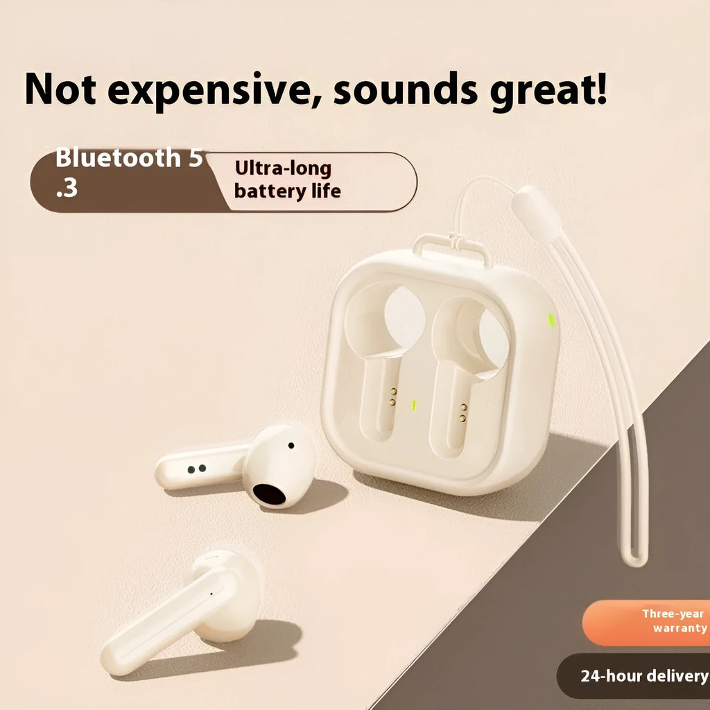H19 mini Bluetooth headset in black with noise reduction and wireless sports-style design