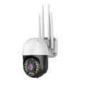 5MP outdoor dome surveillance camera with 360 degree rotation, 30m infrared night vision, and 6mm lens on a wall mount