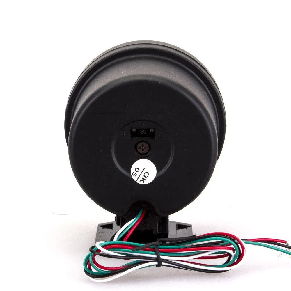 Blue light pointer car tachometer 0-8000 RPM 95mm diameter black plastic housing
