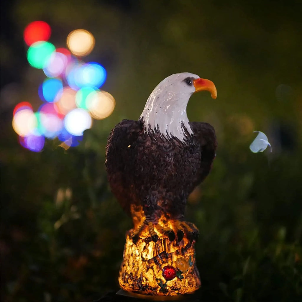 Solar outdoor waterproof luminous simulation animal lamp in eagle shape for garden ambience