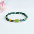 Blue water jade natural stone bracelet with electroplated abacus beads and topaz accents