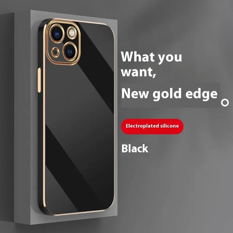 Simple 6D straight edge electroplated shockproof case for Apple iPhone 15 and iPhone 16 in mint green colour.
