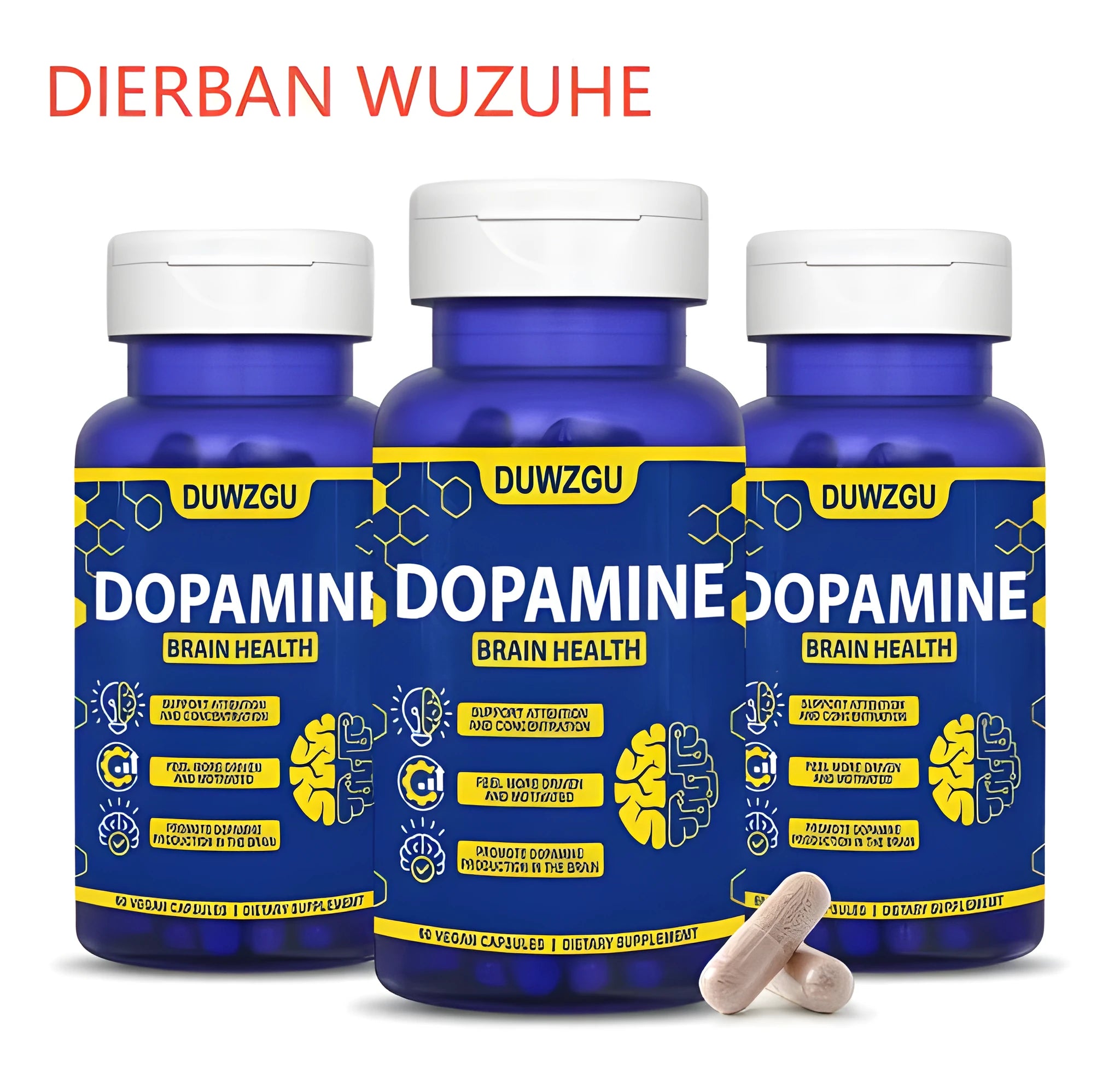 Dopamine Capsules 20mg DI ER BAN style in 2PCS and 3PCS packs for mood support