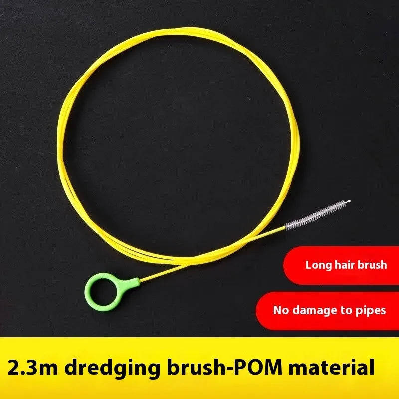Yellow plastic car wash brush drainage tool for skylight and door drain holes 2.3 metres