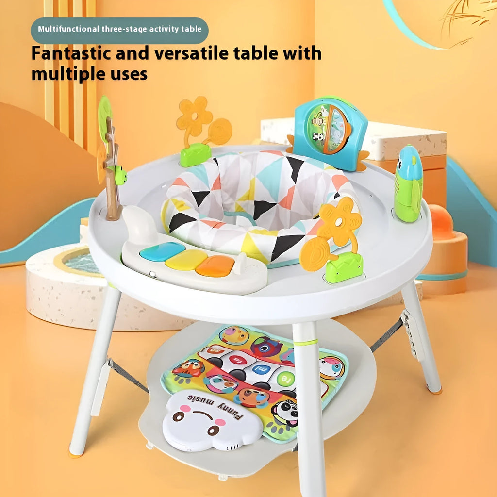 Three-in-one baby jumping chair in duck model with music cushion for infant development