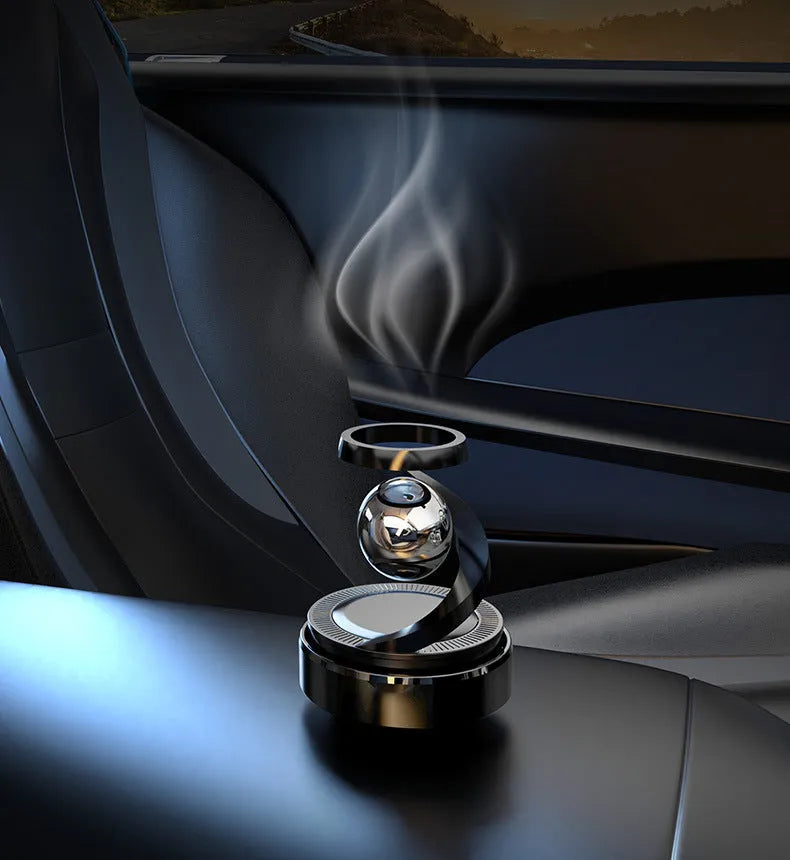 Solar car air freshener decorative perfume unit with fragrance and odour removal functions
