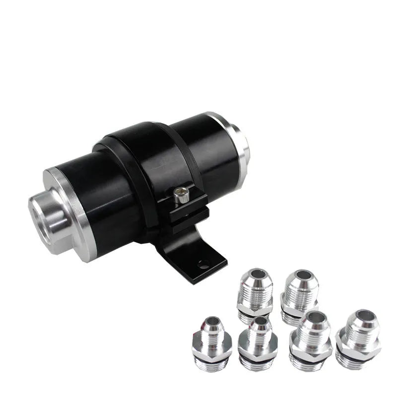Aluminium high flow magnetized petrol filter bracket in six colour options.