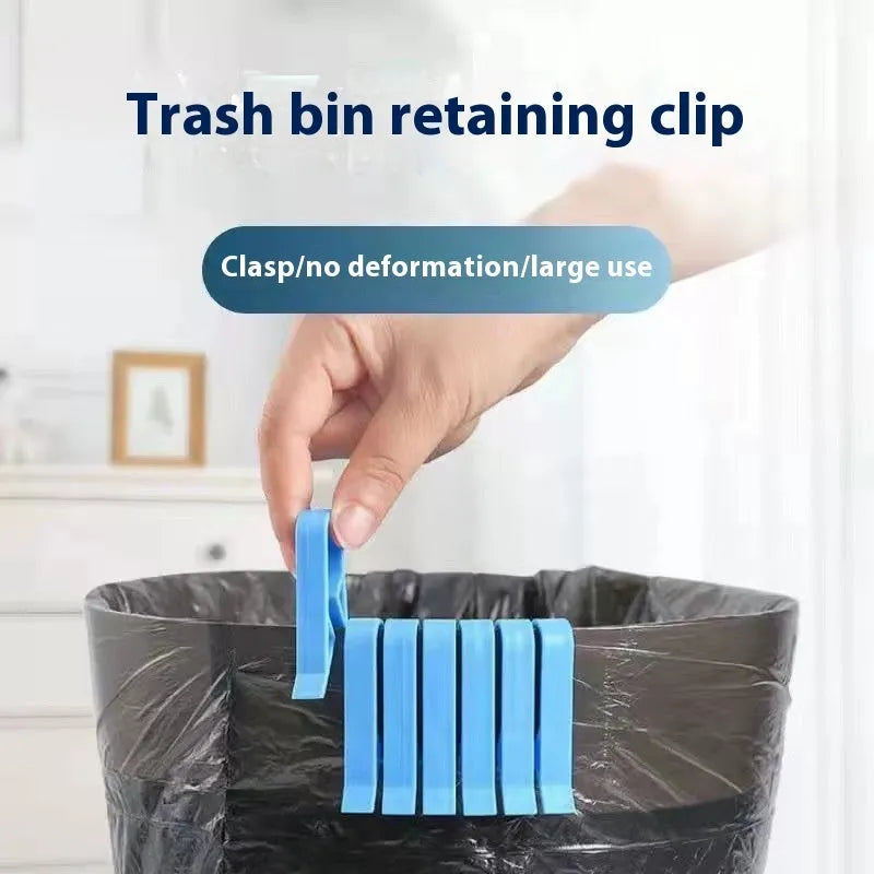 Pack of 10 white PP plastic garbage bag fixing clips for rubbish bins