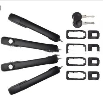 Black plastic car door handle set for SANTANA models, part number 173898081s