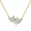 925 silver double love heart pendant necklace electroplated white gold and yellow gold options