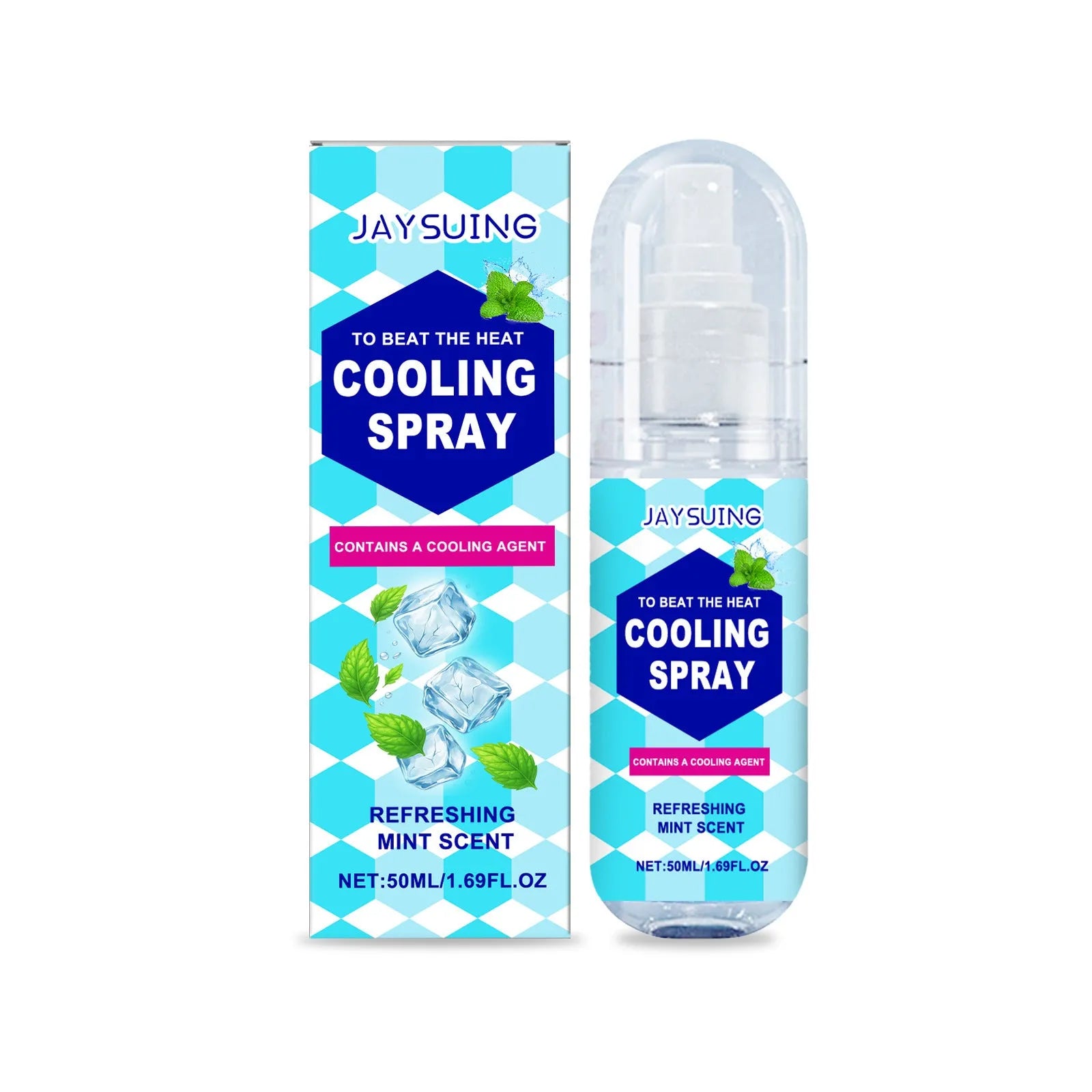 50ml cooling spray bottle with mint extract for outdoor summer use
