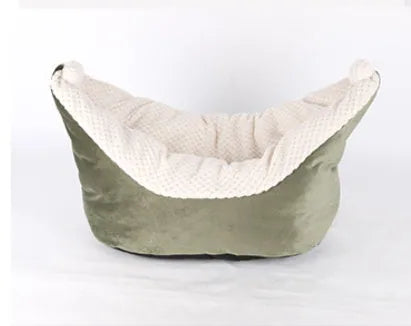 Small to medium pet boat nest bed in cloth for cats, available in five colours including gray