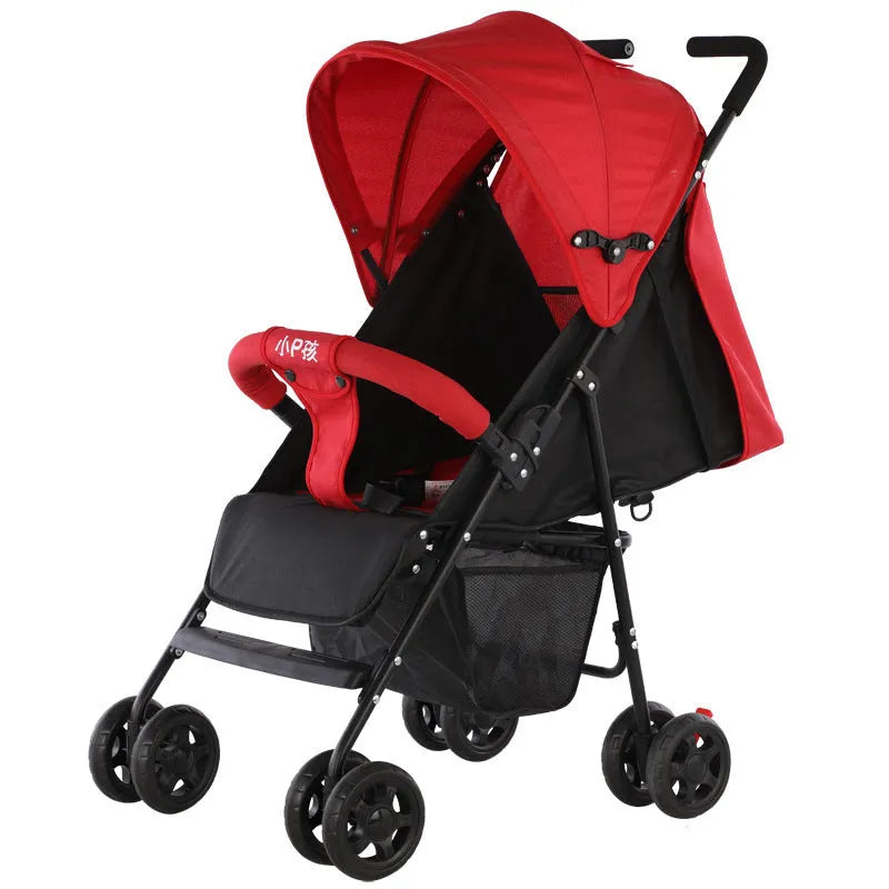 Lightweight wide and long baby stroller with sunshade in fashion grey colour