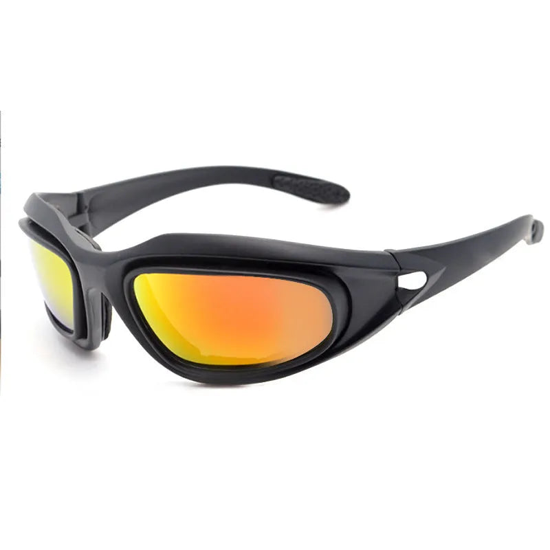 Polarized tactical sunglasses with full rim PC frame for outdoor cycling and sports activities