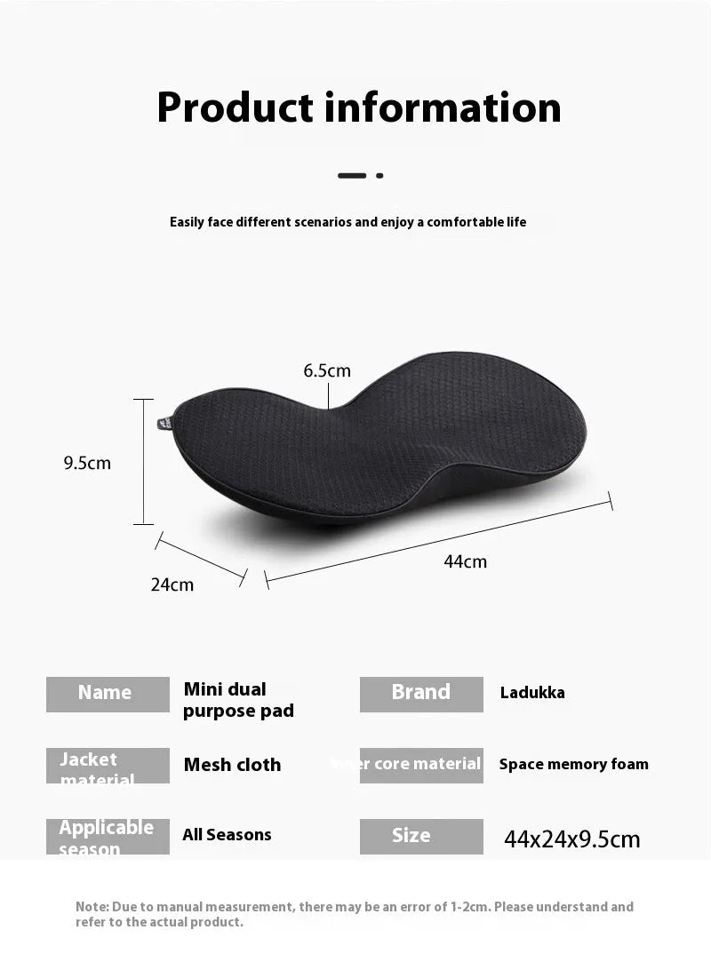 Flat car seat cushion with memory foam filler for height adjustment in vehicle