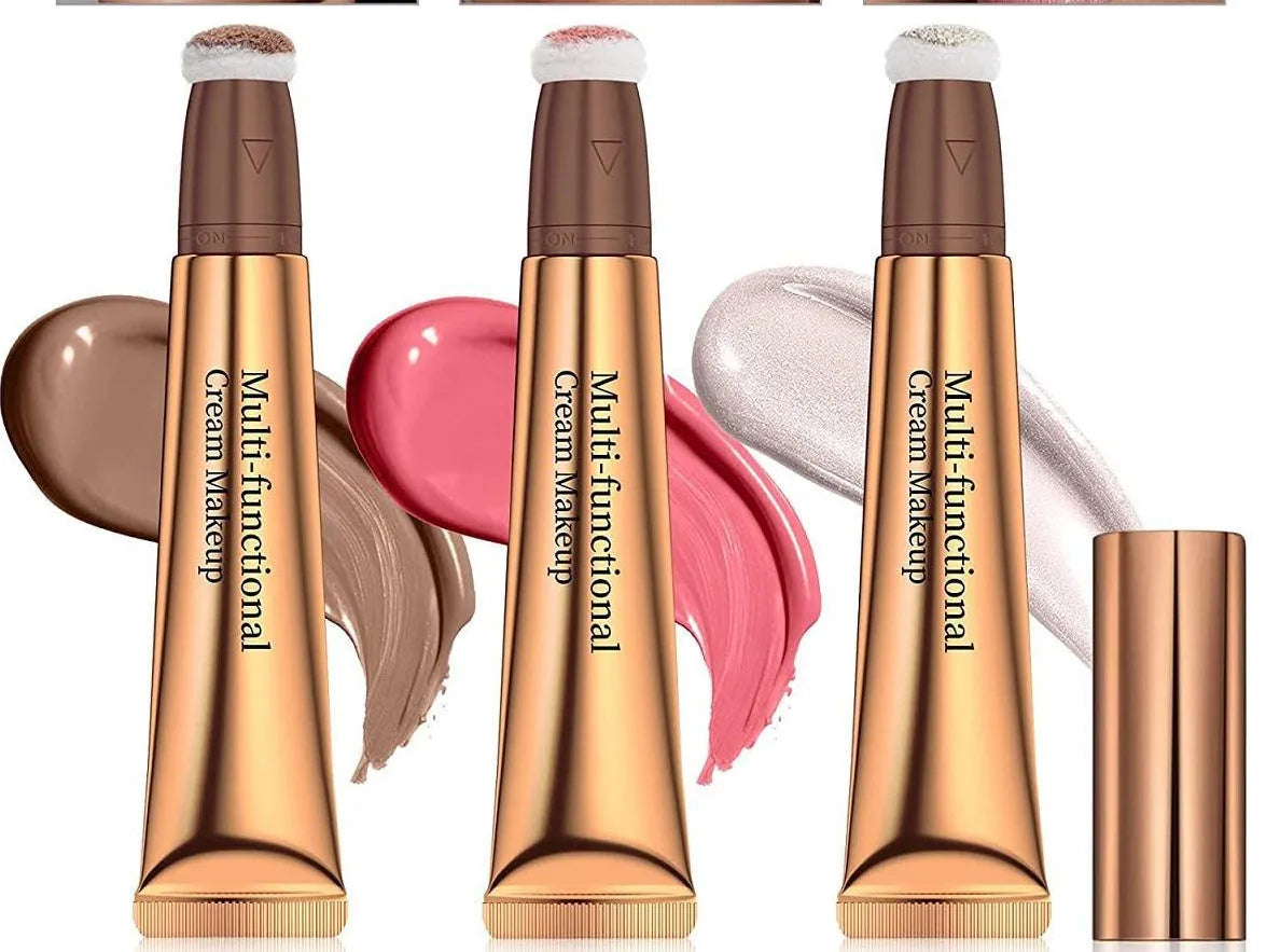 Makeup highlight and contour pen with sponge tip applicator, 15ml size.
