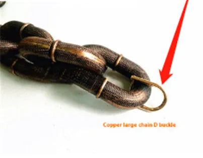 Plastic-coated iron chain dog leash with hand holding rope in antique silver colour
