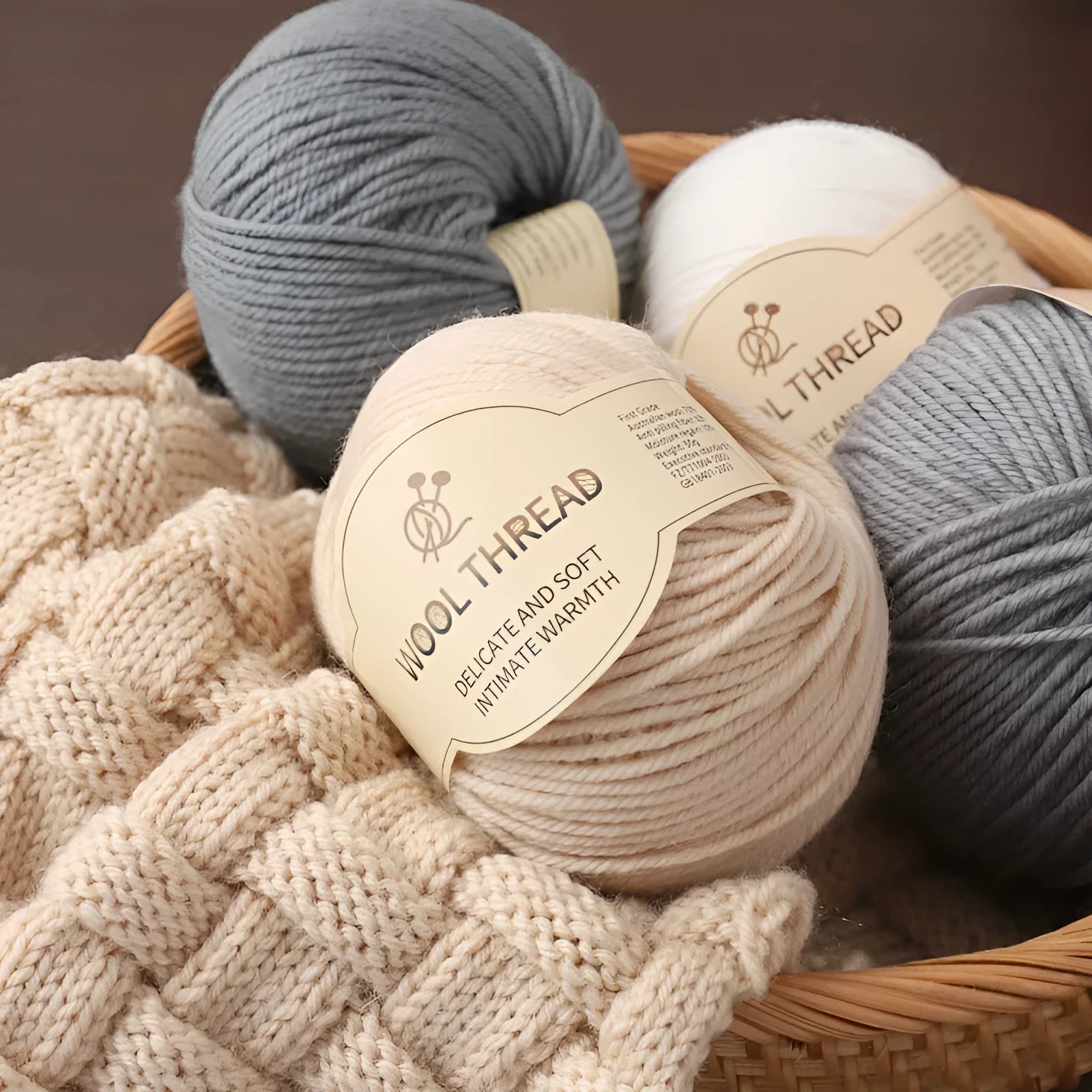 A single roll of hand-knitting wool yarn in a colour choice from over 30 options, for making baby clothes.