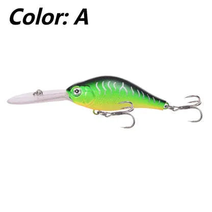 10.5cm deep diving hard fishing lure with a long tongue board, shown in Colour A.