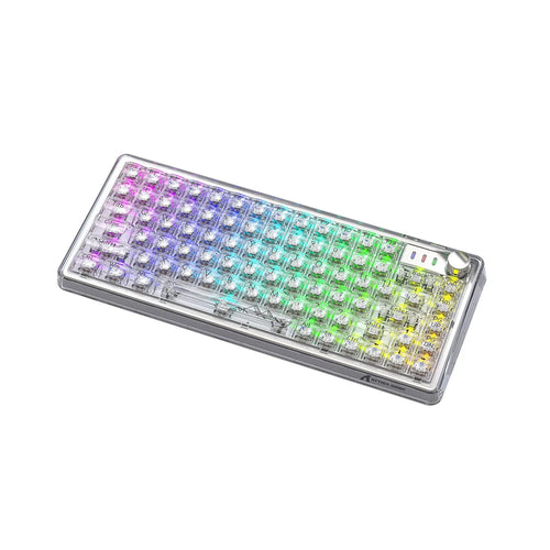 Attack Shark K75 RGB wireless mechanical keyboard with transparent case and RGB lighting