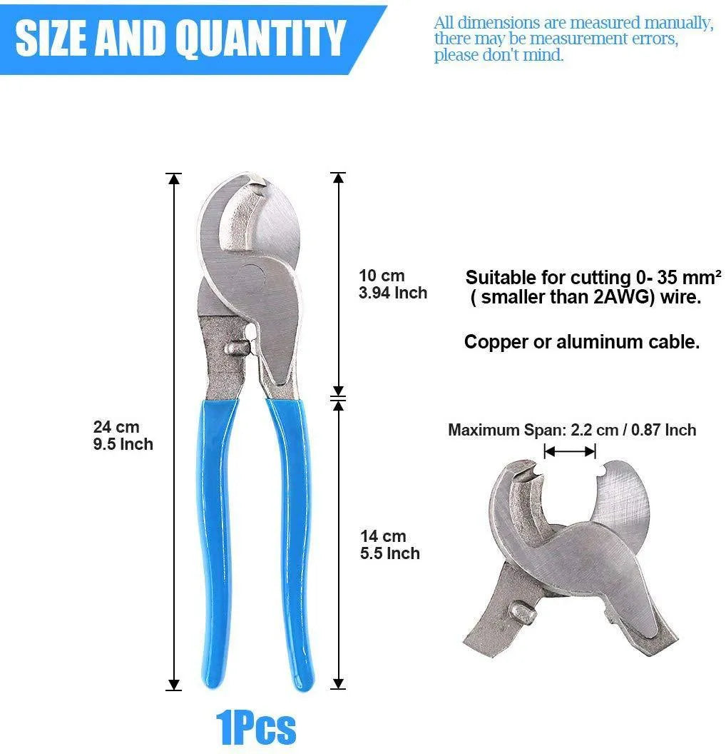 HX-50B high carbon steel crimping pliers with vinyl handles and integrated cable cutter.