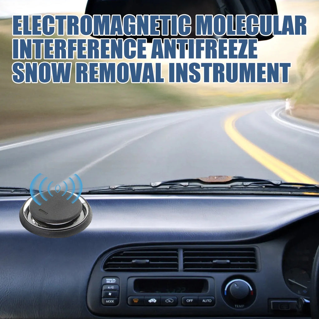 Black portable car deicing instrument for melting snow on vehicle windscreens.
