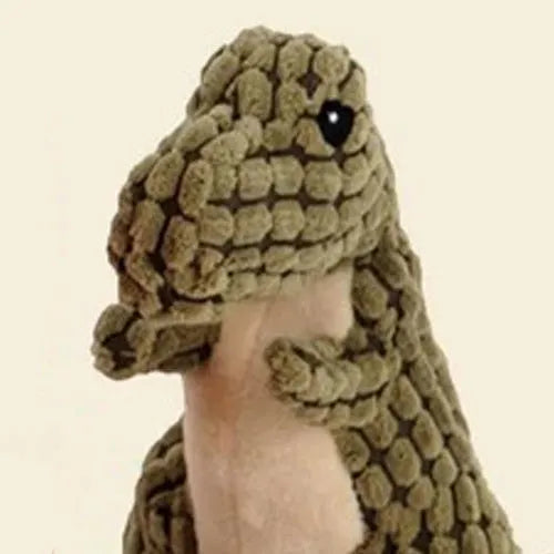 Grey rubber dog chew toy with squeaker measuring 35cm long for bite resistance