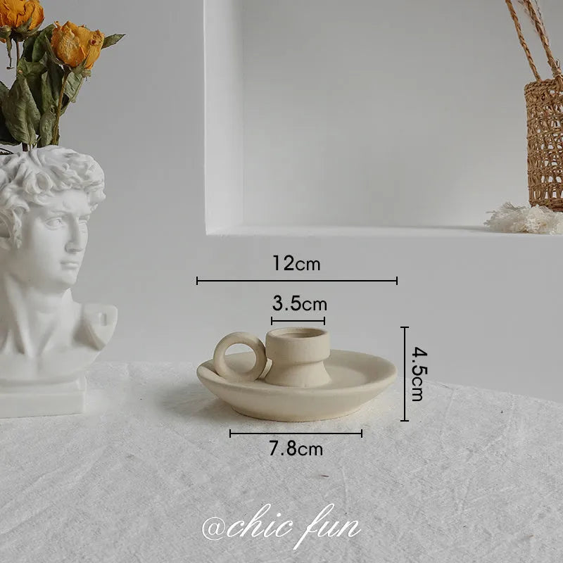 Matte ceramic dry flower vase with textured unglazed surface in Nordic design style
