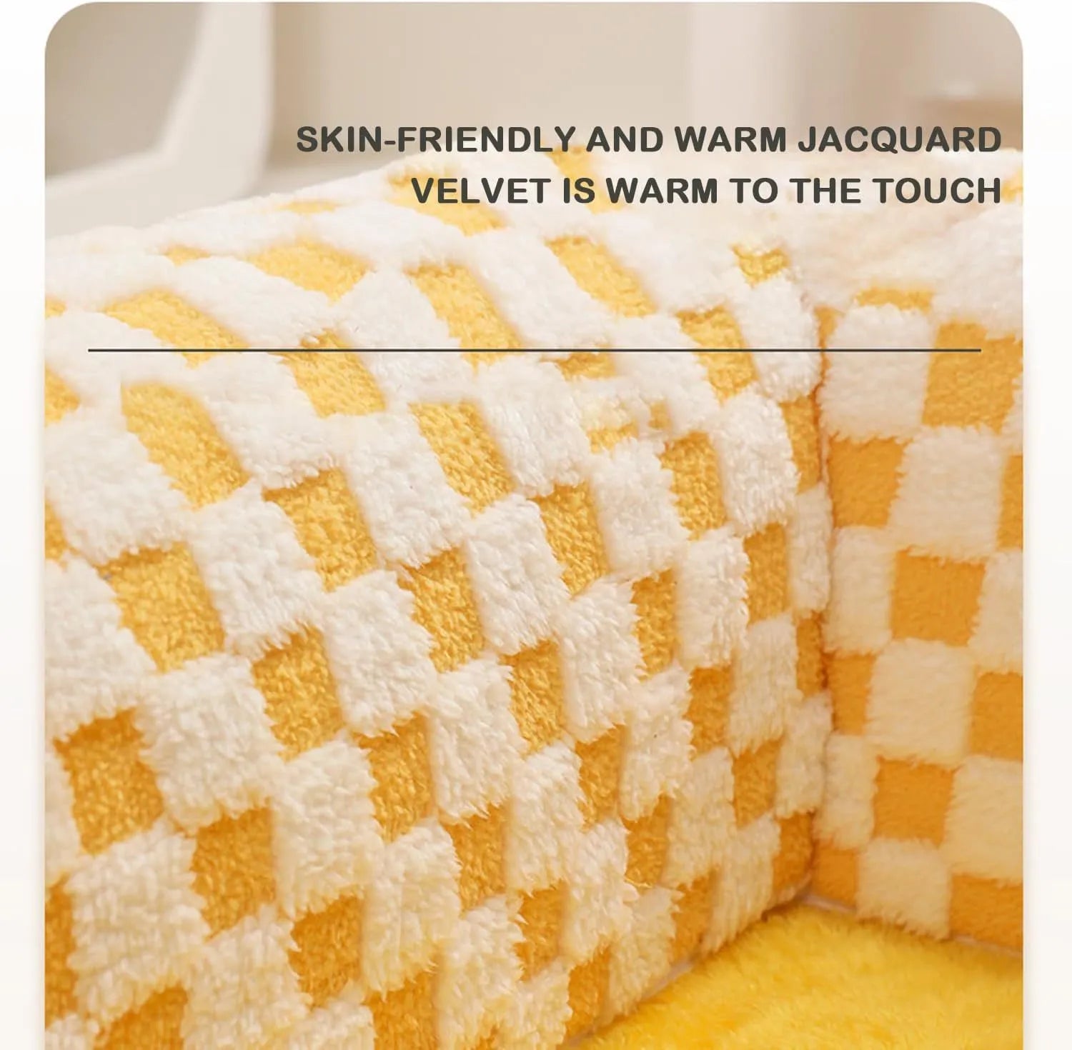 Coffee-colour fan-shaped plush pet bed tunnel for dogs and cats with a thick padded mat and anti-slip base.