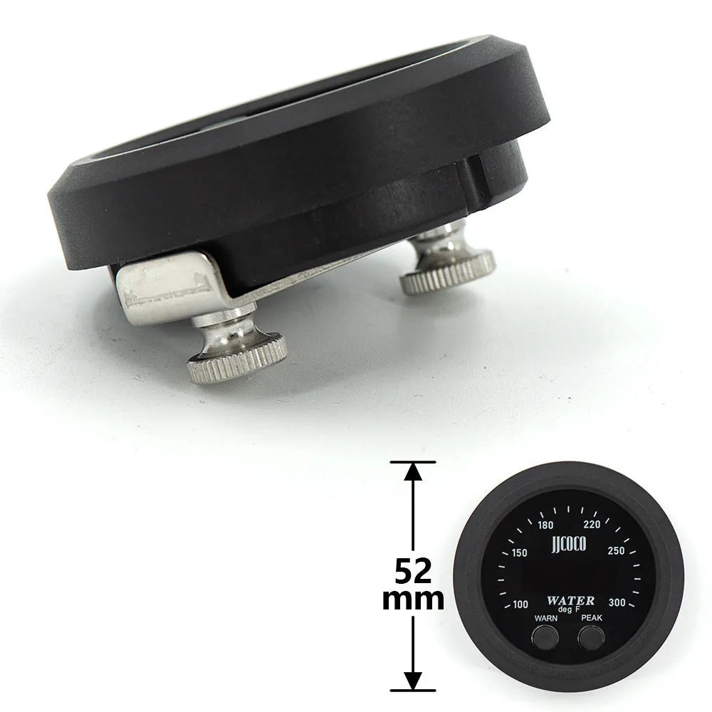52mm ultra-thin circular red LED display measuring instrument with black plastic housing for car dashboard