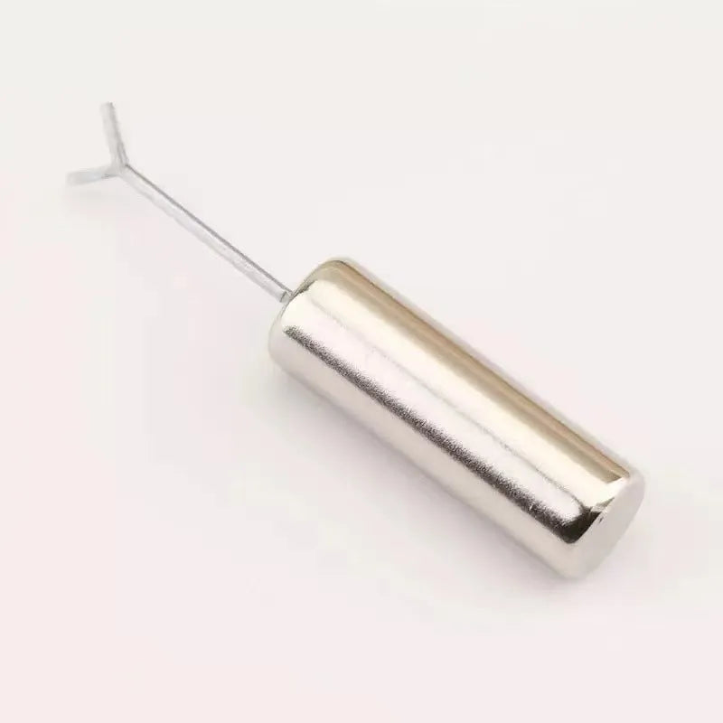 Cylindrical 9x30mm metal manicure magnet with Y-shaped bracket for cat eye nail polish designs