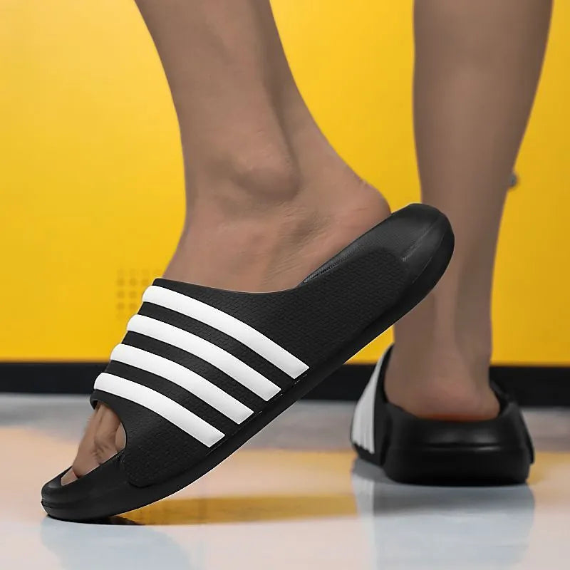 Unisex casual slipper with PVC upper and EVA sole in a leisure sports style, shown in beige colour.