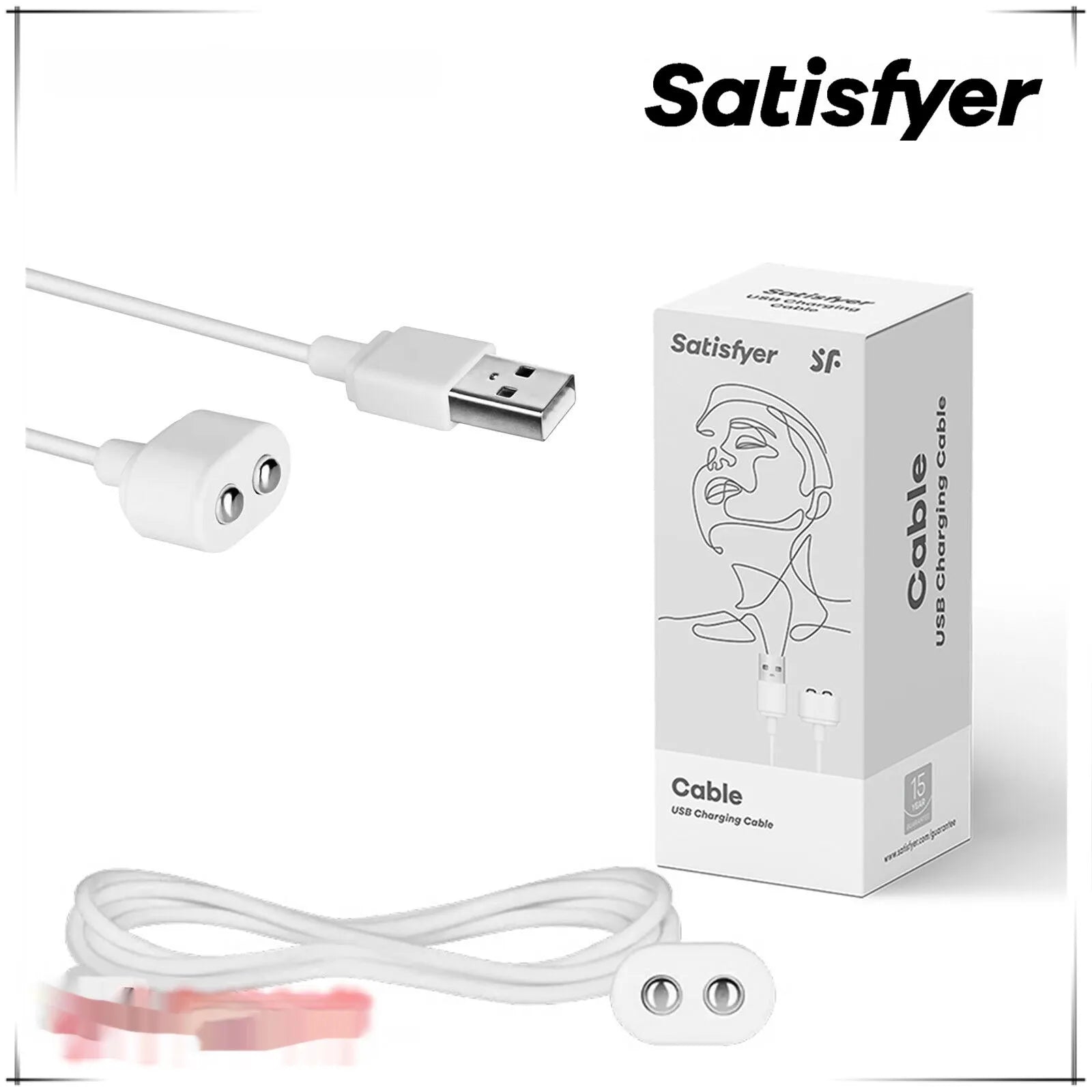 Black magnetic charging cable with suction tip for data transfer and charging