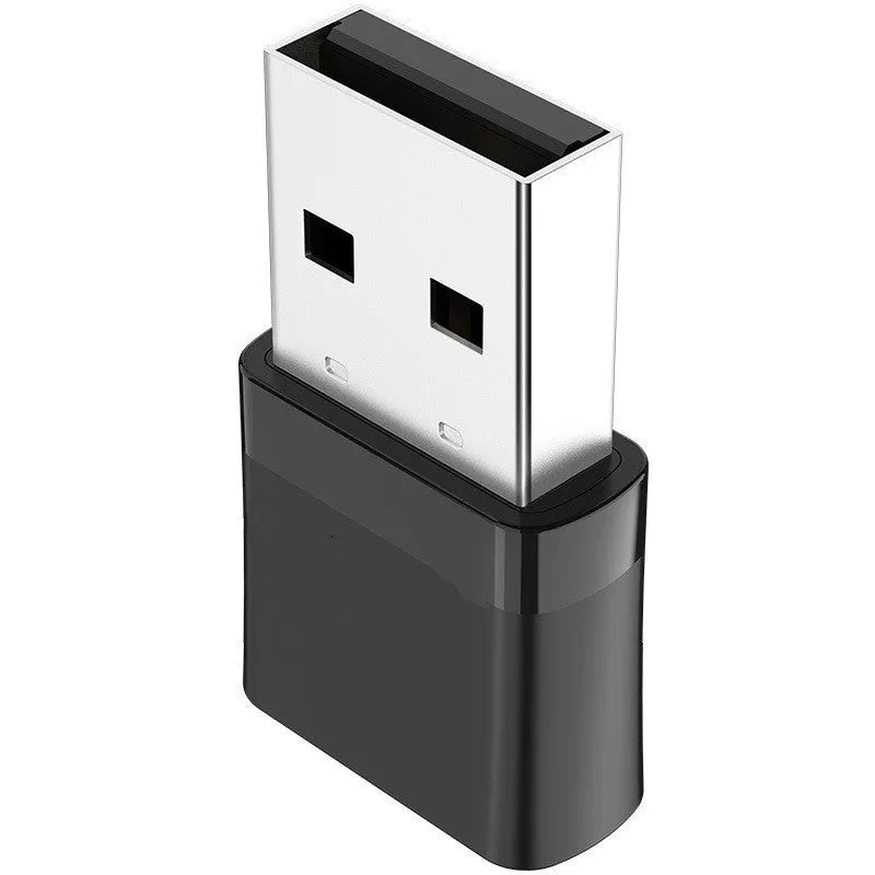 Black USB Bluetooth and network adapter with nickel-plated wolf tooth interface for Windows PC connectivity