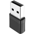 Black USB Bluetooth and network adapter with nickel-plated wolf tooth interface for Windows PC connectivity