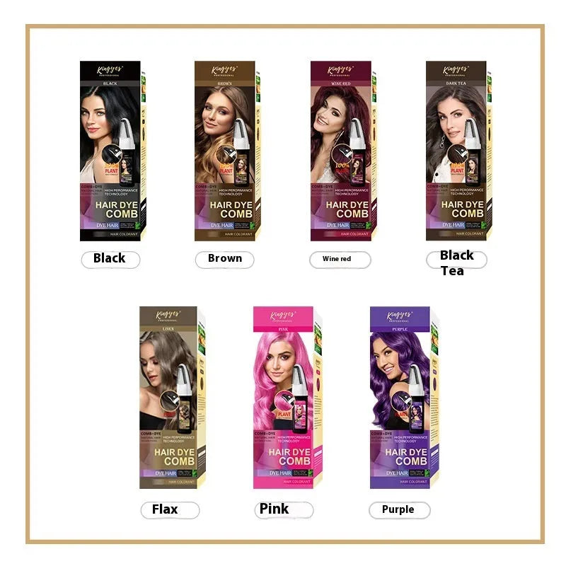 Hair dye bottle with comb applicator in Brown, Dark Brown and Wine Red 200ml shades