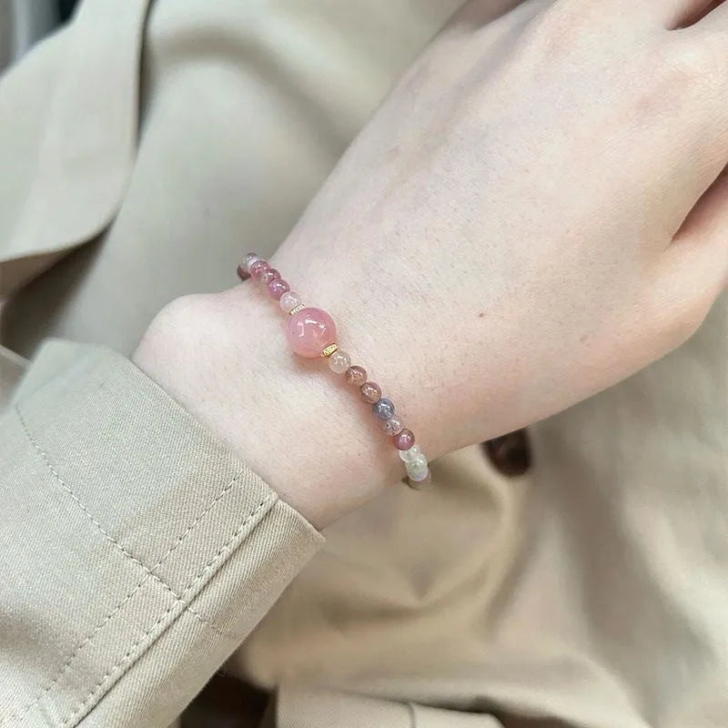 Geometric women's crystal bracelet with electroplated finish and eight colour options