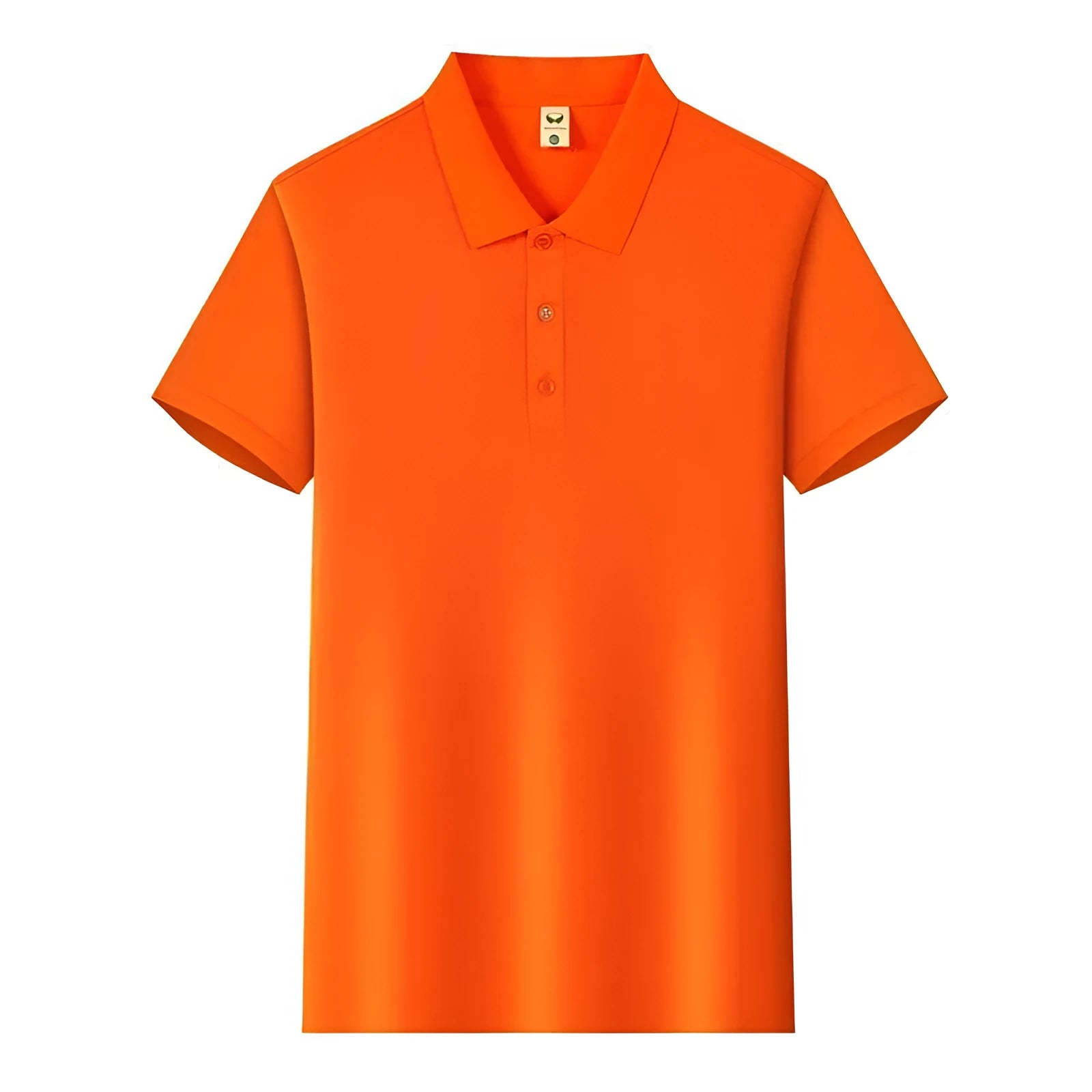 Ice Silk short sleeve lapel business shirt in multiple colours on a size chart background.