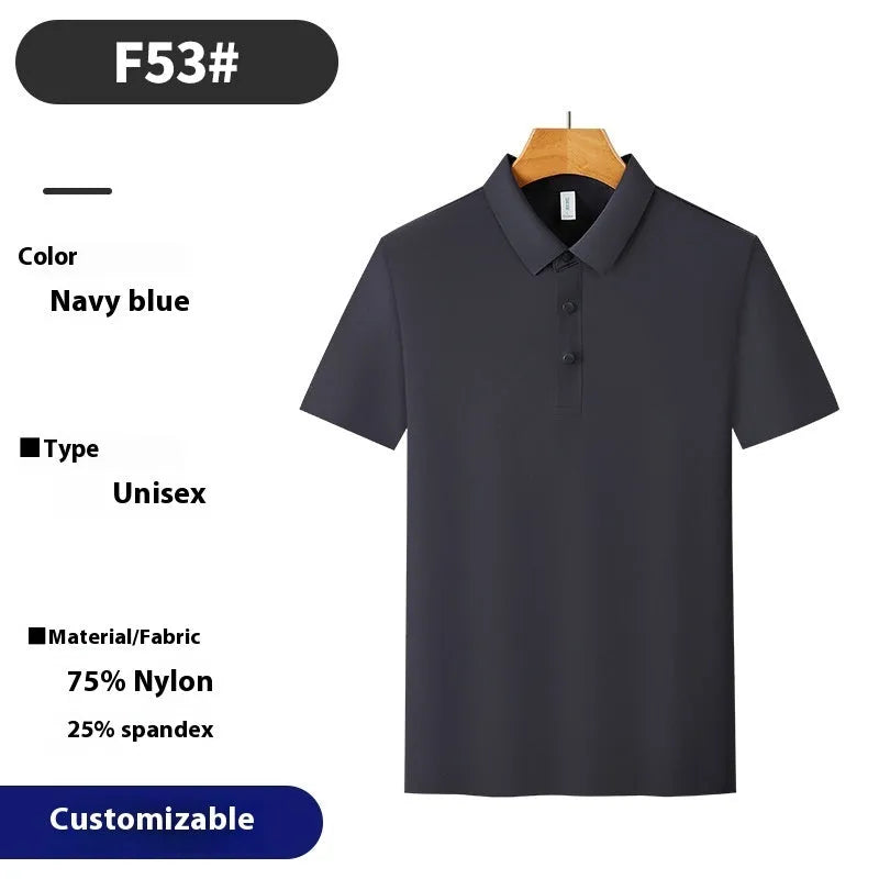 Man's brocade polo shirt in apple green with ammonia seamless short sleeves for summer sports